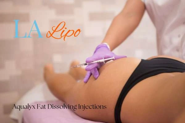 Woman having fat dissolving injections Thame on thighs