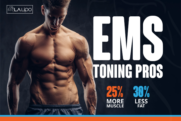 Image of man with sculpted stomach showing the fat loss and muscle gain of LA-EMS Body Sculpting Treatment Thame